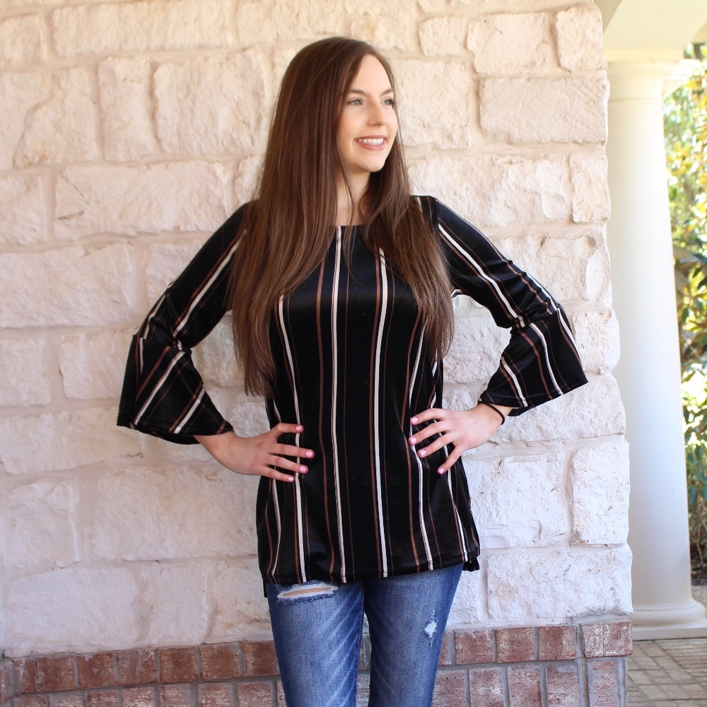 Dallas Velvet Stripe Top